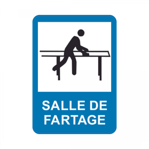 Panneau d'info rectangle Sticker 35x50cm "Salle de fartage" REC-STI201